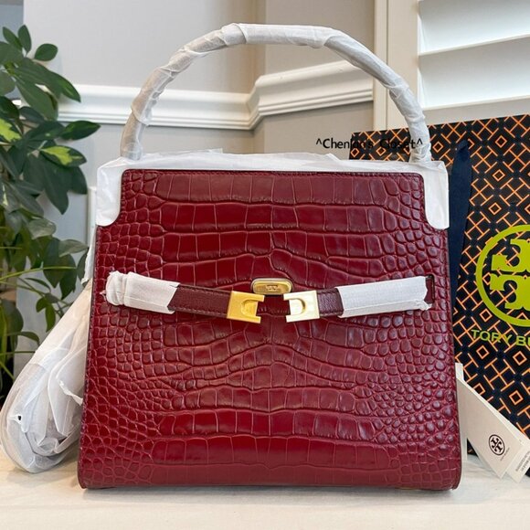 🔥NeW! $1098 Tory Burch LEE RADZIWILL SMALL DOUBLE BAG - Picture 3 of 17